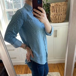 Loft dotted chambray tunic shirt.